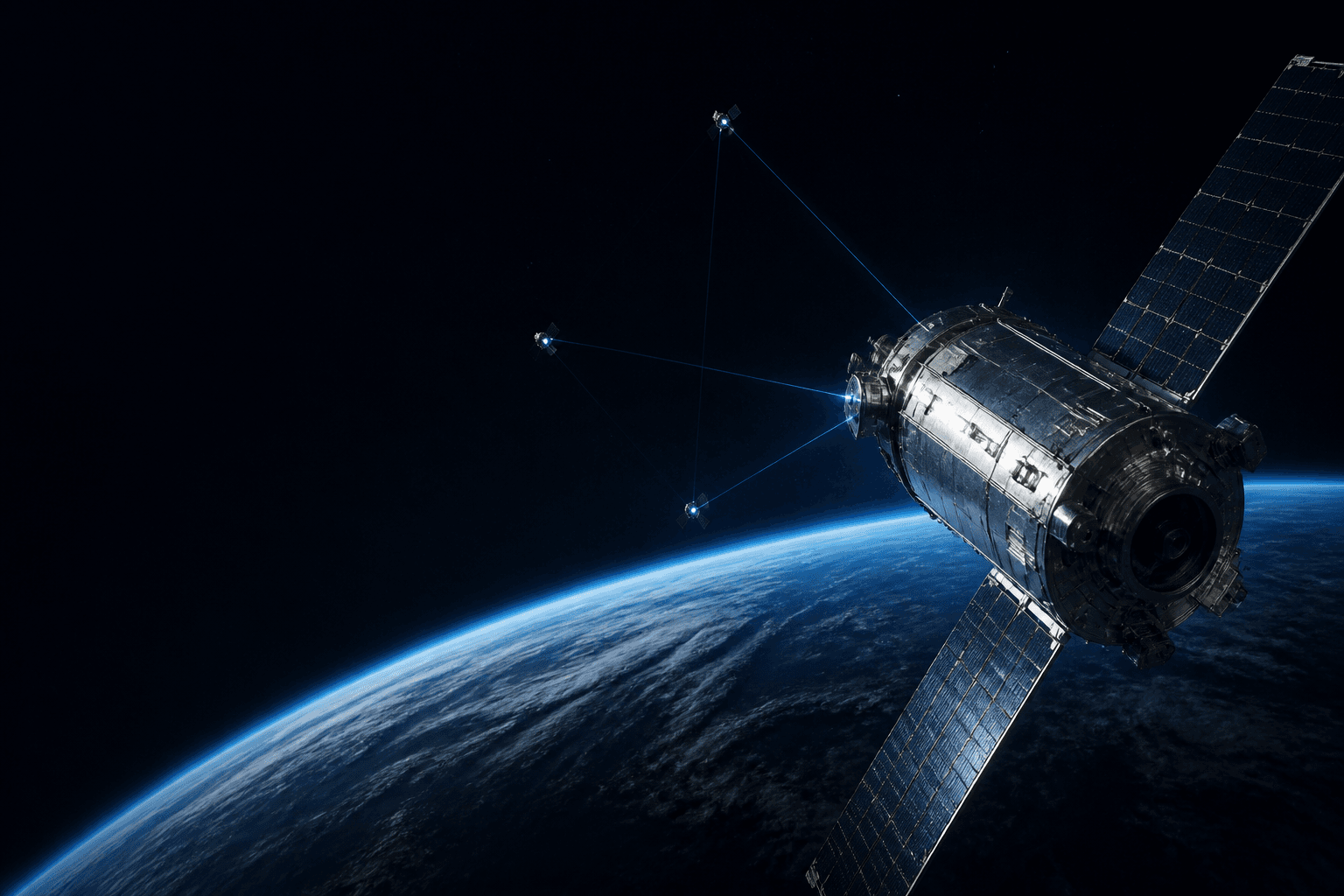 Spacecraft operating above Earth during an orbital mission